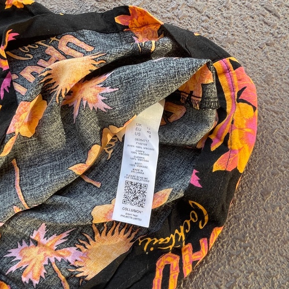 ASOS | COLLUSION Tropical Print Revere Shirt Dress US 8 M / L - Picture 8 of 9